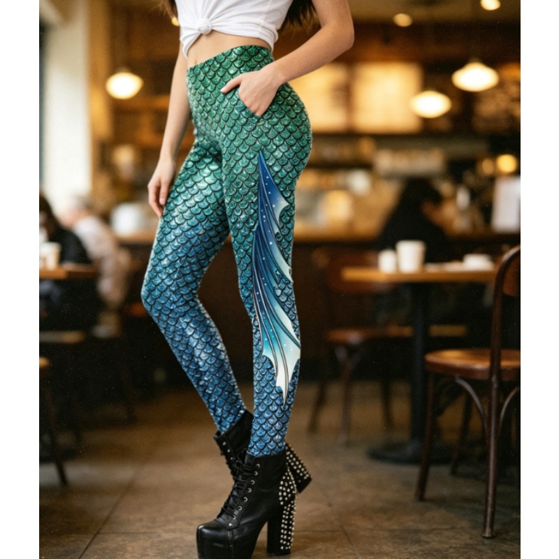 Yoga Fitness Holiday - Leggings imprimés 3D à écailles de