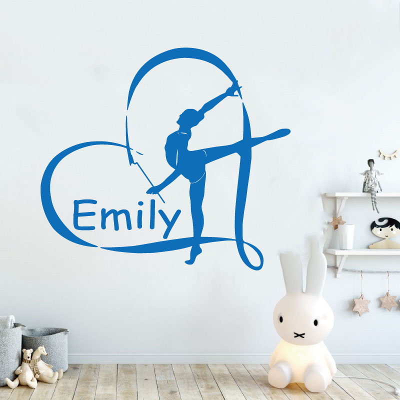 Yoga Fitness Name - Autocollant mural en vinyle avec nom
