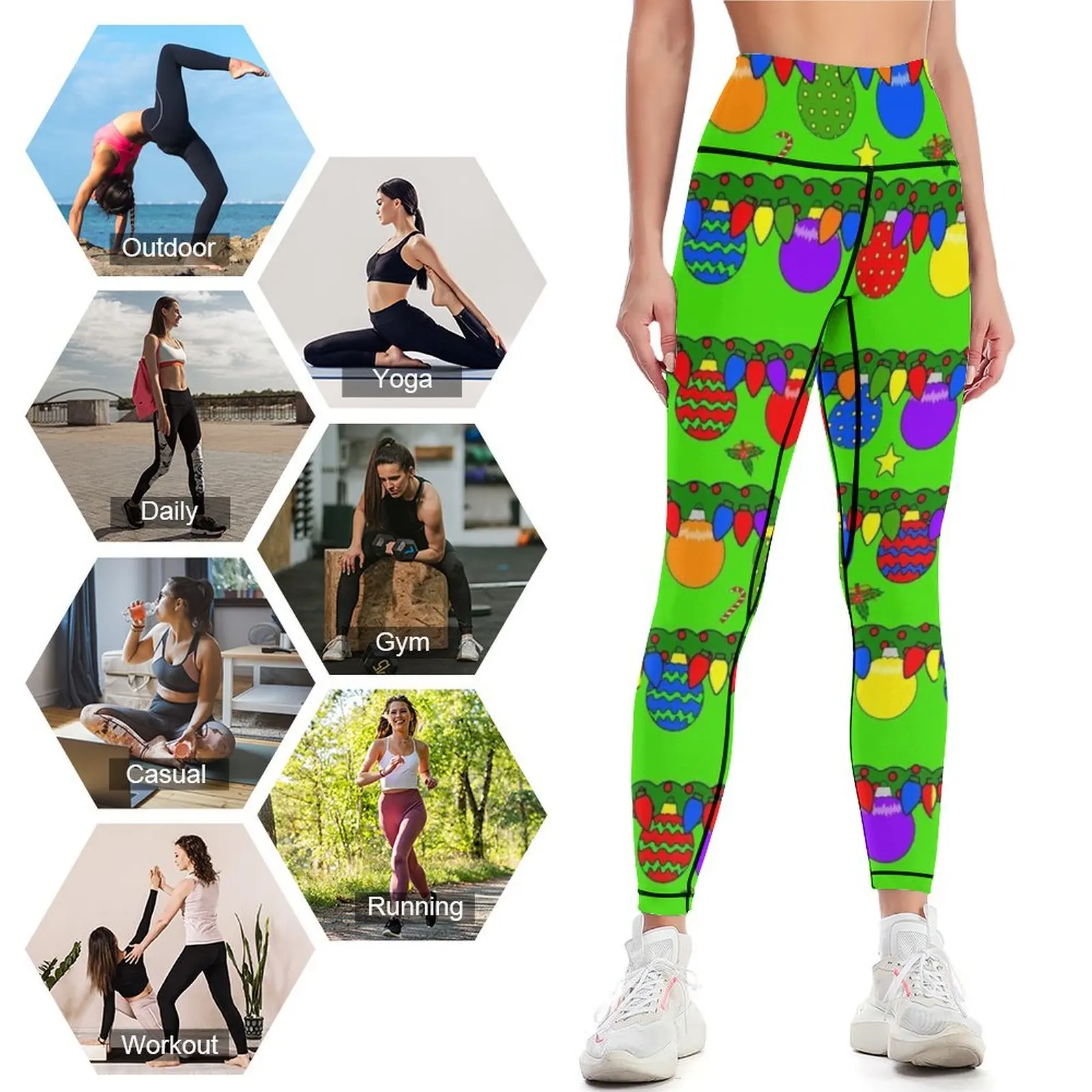 Leggings Holiday Ornaments, vê - Yoga Fitness Holiday avis et prix