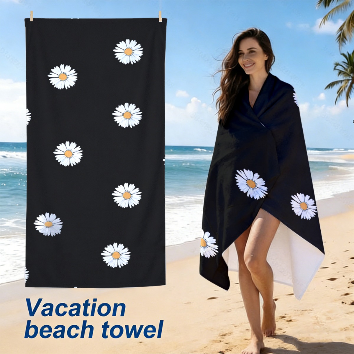 1 serviette de plage noire ave - Yoga Fitness Holiday avis et prix