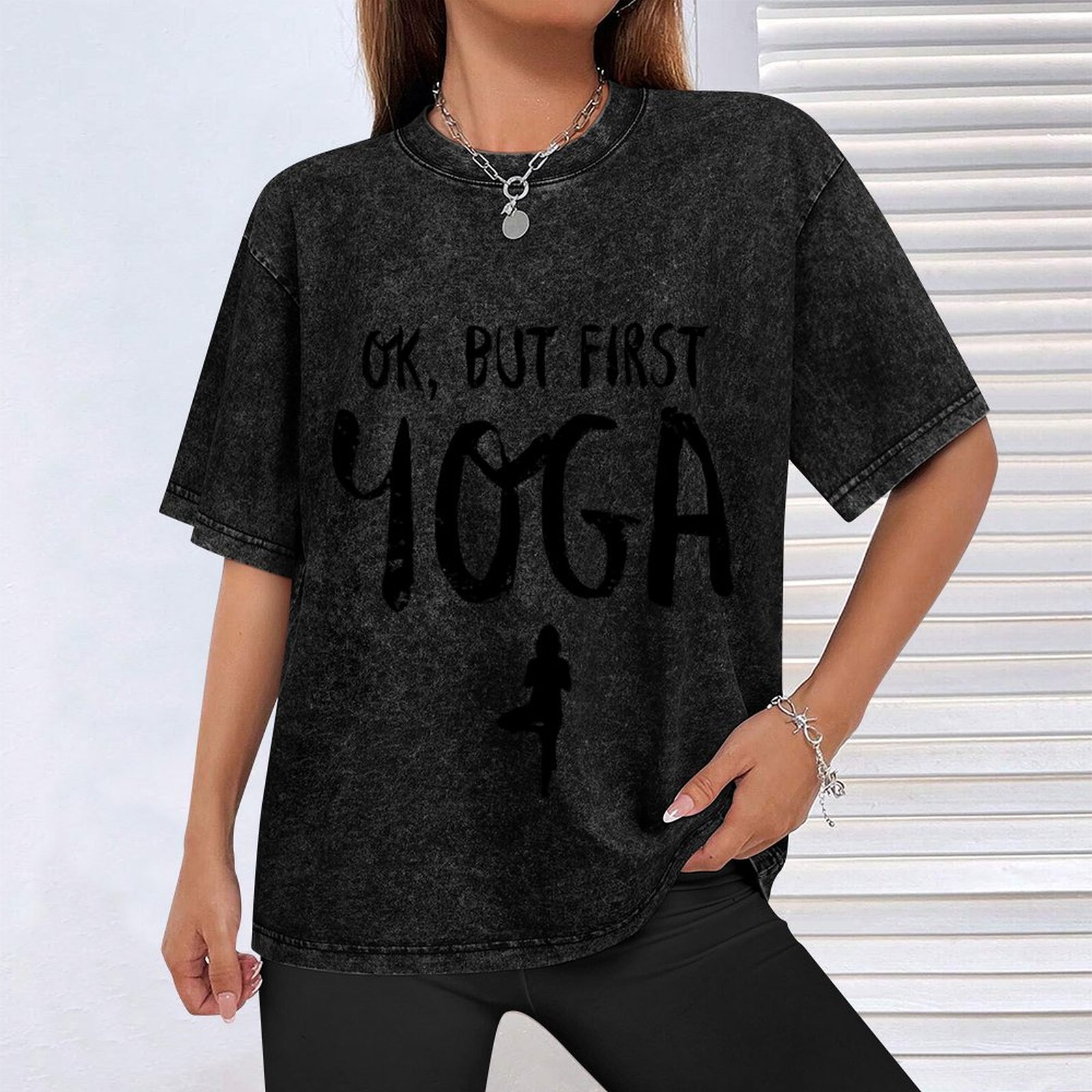 T-shirt décontracté à imprimé  - Yoga In Fitness First avis et prix