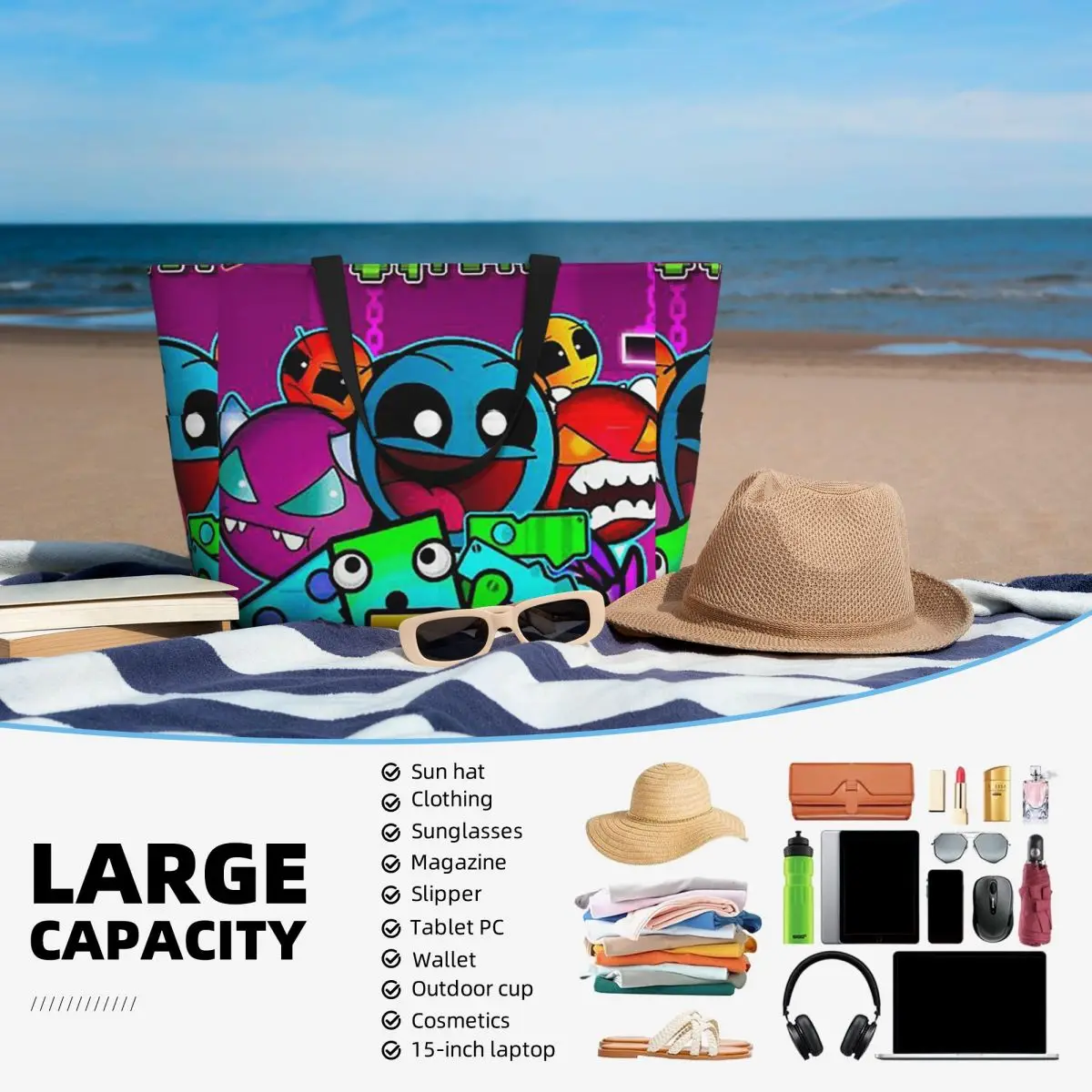 Sac fourre-tout de plage Geome - Yoga Fitness Video avis et prix